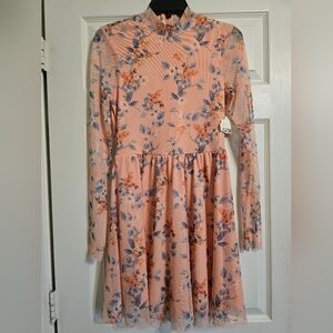 Altar'd State Floral Mini Dress - Pink and Blue